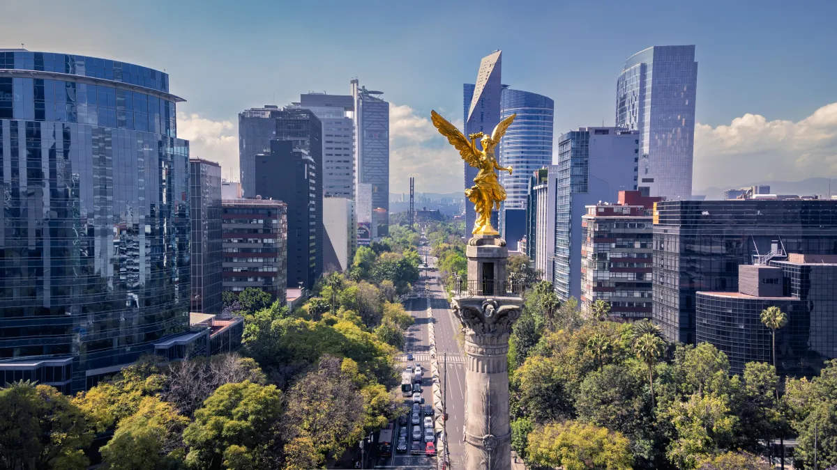 Aerial view of Mexico City’s historic center