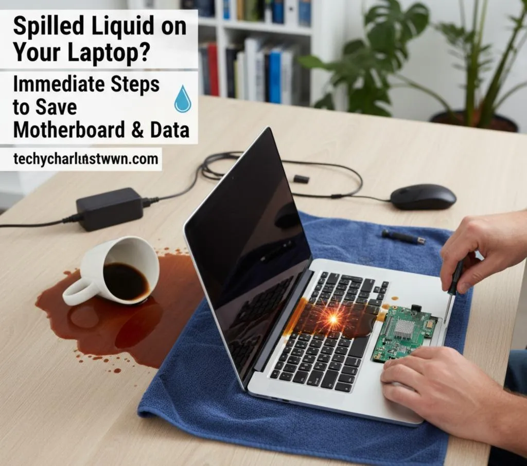 Spilled Liquid on Your Laptop? Immediate Steps to Save Your Motherboard & Data