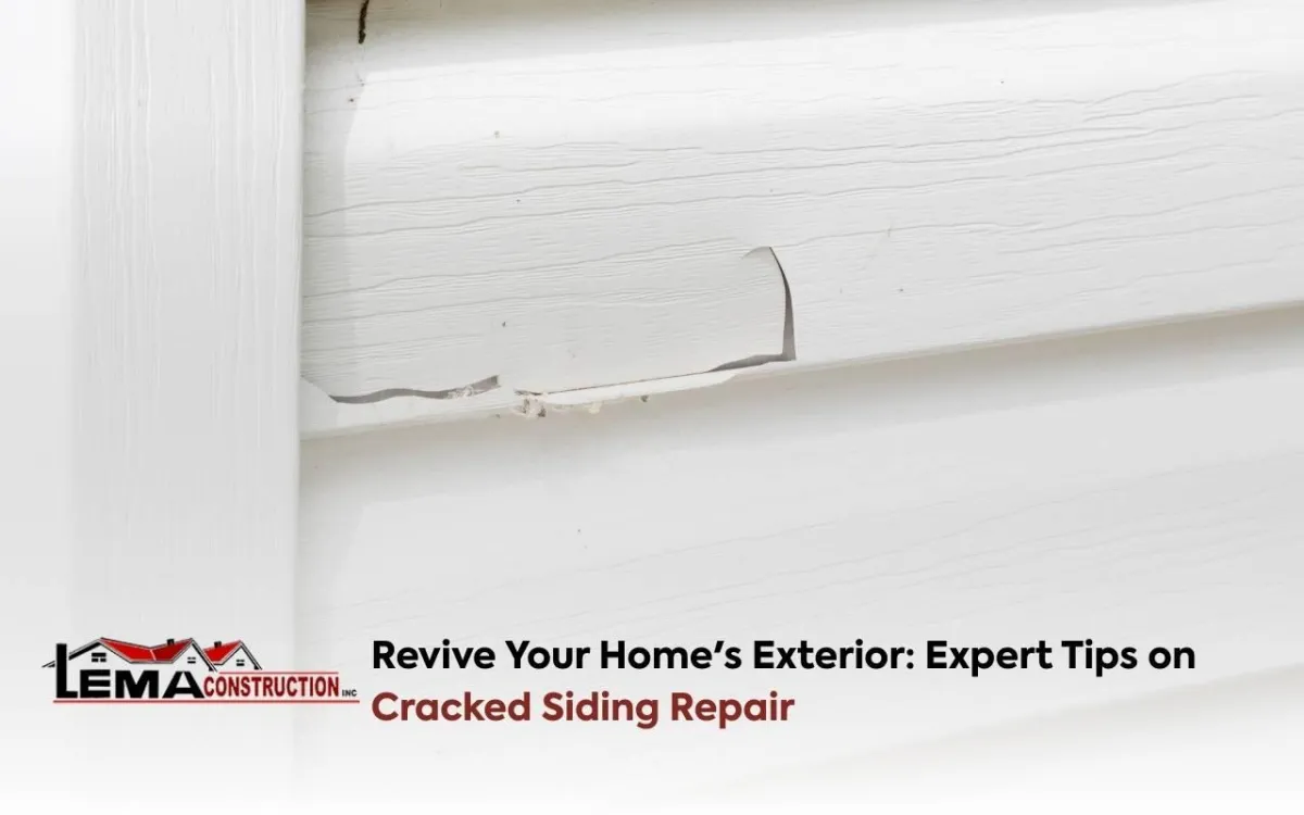 Before cracked siding repair showing damaged panels