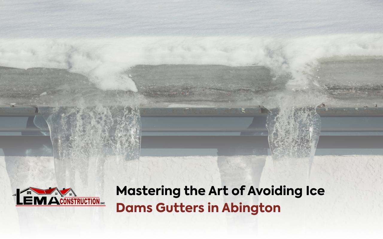 Roof in Abington showing proper maintenance for avoiding ice dams gutters