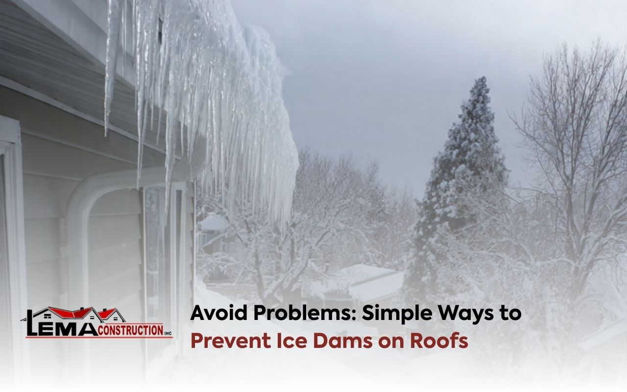 Prevent Ice Dams on Roofs by clearing snow from the roof edge in winter