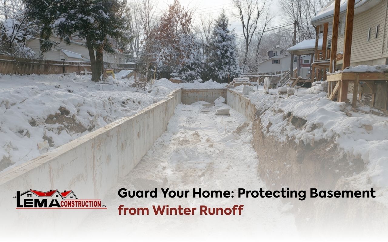 Protecting Basement from Winter Runoff with proper grading and drainage away from the foundation