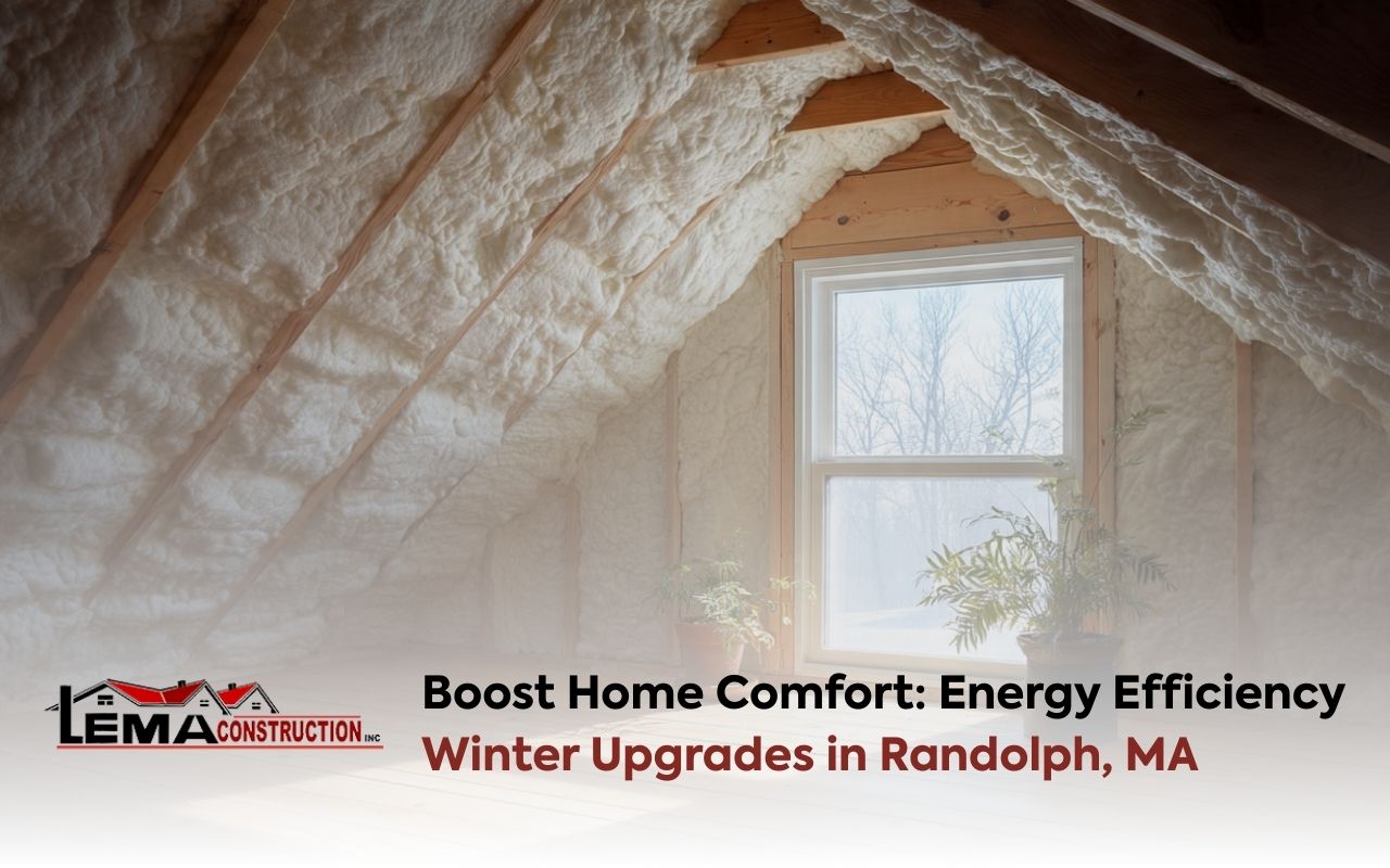 Energy Efficiency Winter Upgrades in Randolph, MA with attic insulation improving heat retention in winter.