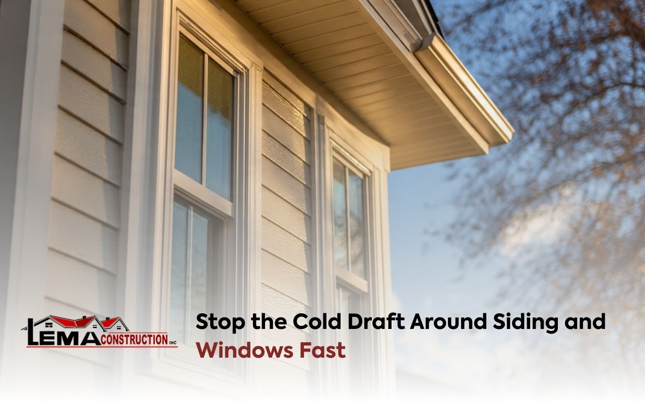 Cold Draft Around Siding and Windows shown by checking gaps around window trim and siding seams