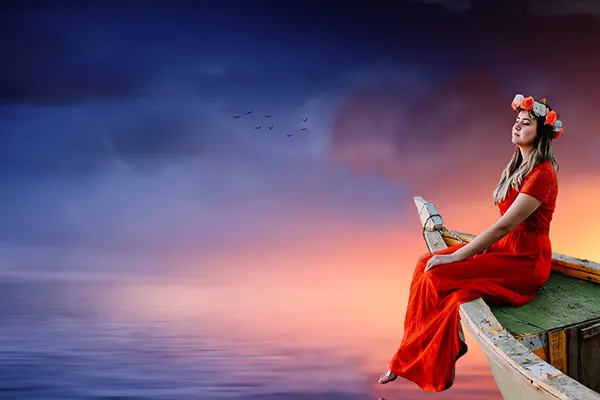 Woman in deep reflection during spiritual awakening