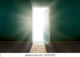 open door with light shining through