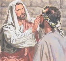 Jesus healing a blind man