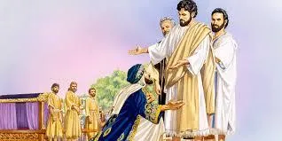 man kneeling before Jesus
