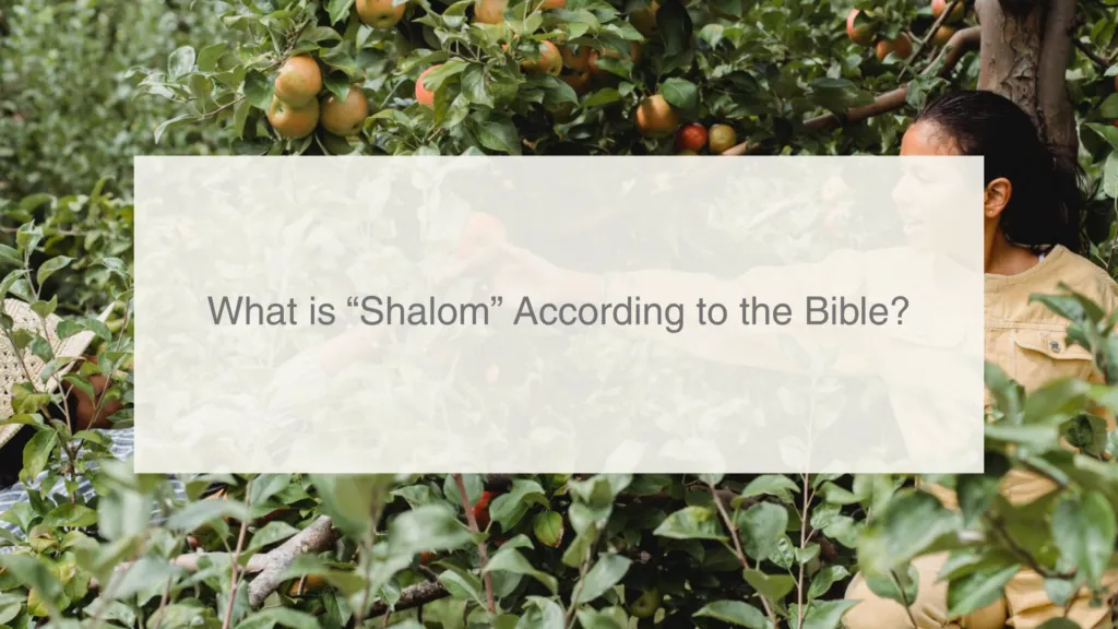 29-What is “Shalom” According to the Bible?