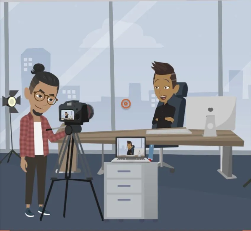 Animated image of Kiesha King with a guy shooting her in a video