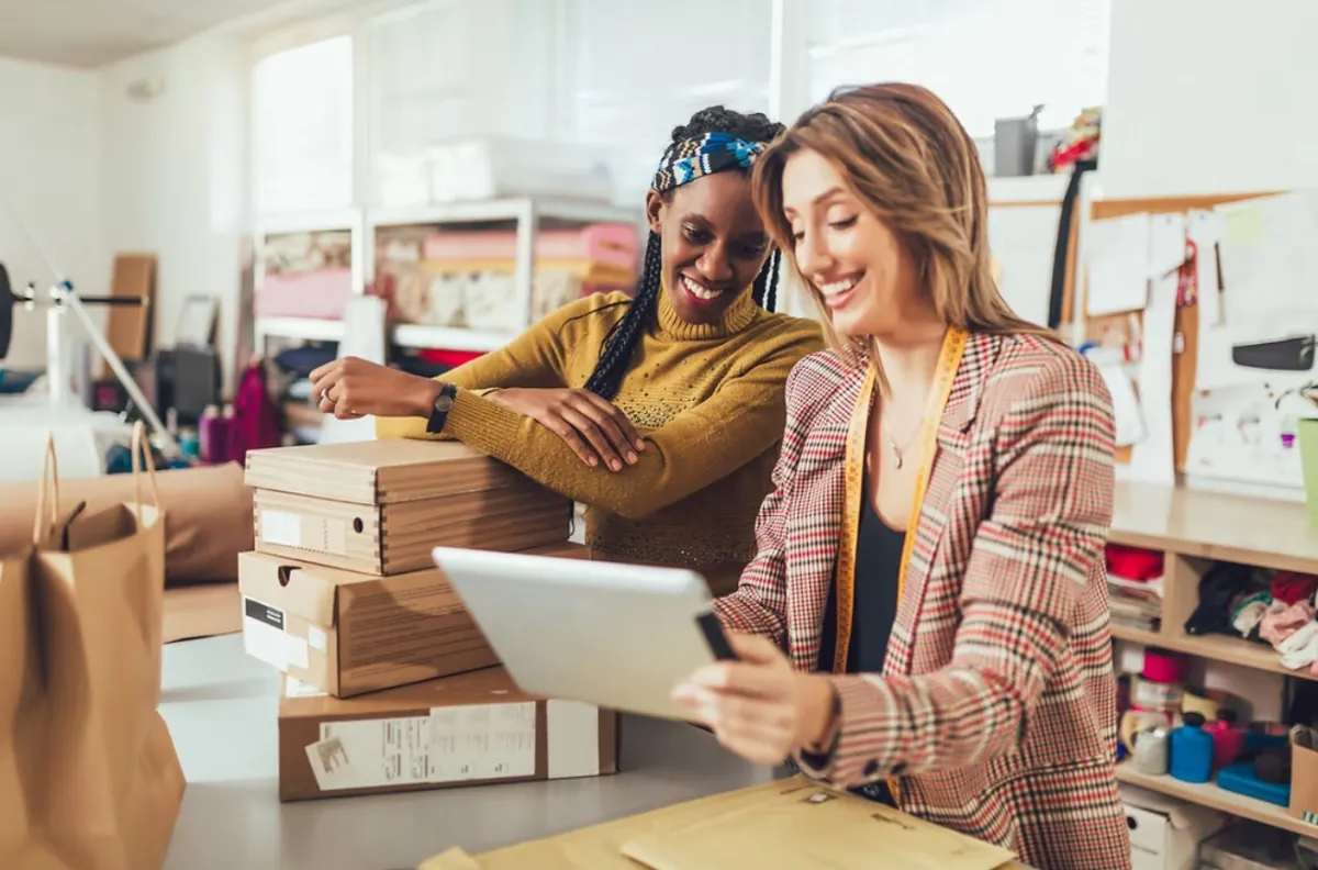 Bookkeeper reviewing financial reports for small business accounting