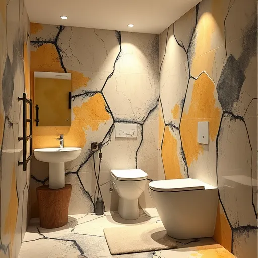 Egy stilizált, expresszionista stílusban megalkotott kép, amelyen egy WC-tartály leeresztő szelepének tömítésének cseréje folyik. A képen dinamikusan húzott, élénk, kontrasztos színek és erőteljes vonalak hangsúlyozzák a sürgősséget és nyugtalanságot. A háttérben absztrakt fürdőszobabelső látható, színhullámokat idéző, geometrikus formákkal, rétegzett felületekkel és fény-árnyék játékkal, mintha vízalatti világ homályában lennénk. A víz hullámokat vet, szintetikus színekben olvadva rozsdás fémfelületekkel és motívumokkal, hangsúlyozva a javítás sürgősségét. A kompozíció különös, szürreális elemeket tartalmaz, például egy stilizált mécsestartót vagy szerszámot, ami mintha élne, kiszínezve a problémát és a javítás folyamatát. A színpaletta sötét zöldekkel, mélykékkel, valamint élénk sárgával és narancssárgával díszített, így erősítve a vizuális figyelem felkeltését. Az egész kép játékosan és expresszíven ábrázolja a mindennapi karbantartási drámát, egyedi és figyelemfelkeltő látványt nyújtva a nézők számára.