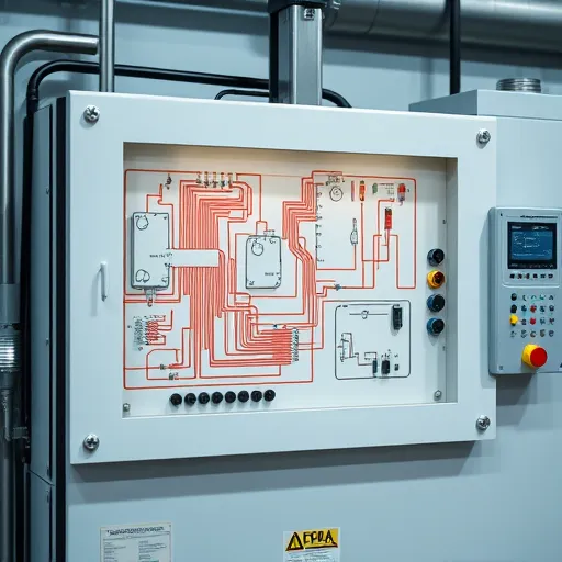 Realisztikus és részletes kép egy modern elektromos rendszer szerelvényéről, fókuszban a klímarendszer elektromos bekötése és biztosítékok. A központi elem egy összetett elektromos panel vagy kapcsolótábla, melyen számos apró vezeték, kapcsoló és biztosíték található, mind gondosan és precízen kötve. A panel előtt vagy mögött ügyes műszaki diagramok, színes vezetékek és alaposan kialakított szerelvények húzódnak végig, bemutatva az elektromos bekötés folyamatát. A háttérben egy modern, jól megvilágított műhely vagy műszaki műhely látható, tele szerszámokkal és mérőeszközökkel, hangsúlyozva a precizitást és szakértelmet. A képen különböző típusú biztosítékok találhatók, melyek színben vagy formában különböznek egymástól, kiemelve szerepüket a rendszer biztonságában. Finom fény- és árnyékhatások hangsúlyozzák az elektromos szerelvények textúráját és kialakítását, míg a színpaletta hideg kékekből és ezüstös árnyalatokból áll, erősítve a modern, technikai és professzionális hangulatot. A kép emberi alakokat nélkülöz, azonban a rendszer összetettsége, részletessége és a harmonikus környezet erősítik a technikai megbízhatóság és szakértelem érzését, tökéletes választás egy blogborítóképnek a klímarendszer elektromos bekötéséről és biztosítékairól.