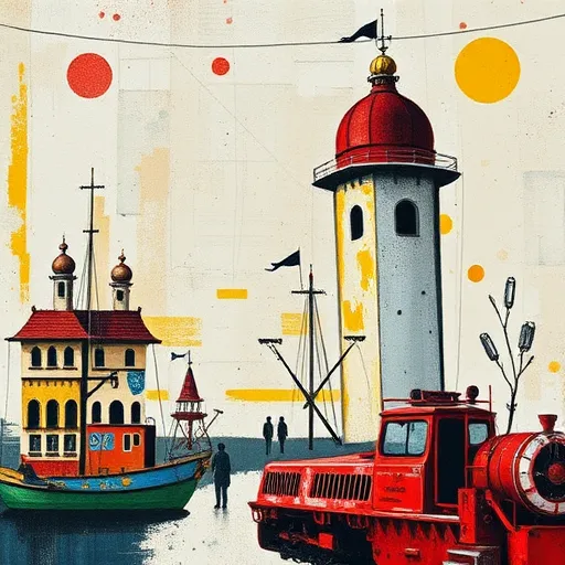 A szögletes, textúrázott Hajdu bojler központi szereplője egy ipari stílusú, művészi ArtBrut hangulatú műhelyben, rusztikus megfestett falak között. A bojler előtt színes kábelszálak fonódnak, mintha egy összetett elektromos rendszer részei lennének, míg a háttérben egy rendezett, virágmotívumokra emlékeztető biztosítéktábla látható, élénk színű biztosítékokkal. A kép oldalain elmosódott, növénymintás árnyékok tűnnek fel, személyes és természetközeli hangulatot kölcsönözve. A színek mély barnák, sötétkékek, élénk sárgák és vörösek kombinációja hangsúlyozza az erőteljes, precíz munkavégzést, miközben a nyers, expresszív textúrák és geometrikus vagy absztrakt formák a műalkotás karakterét hangsúlyozzák. Egy kiemelkedő, megvilágított biztosíték mintha életre kelne, a részletek kiemelkednek, míg a környezet minden eleme a biztonságot, technikai szakértelmet és a kreatív, művészi megközelítést tükrözi az ArtBrut stílus jegyében.