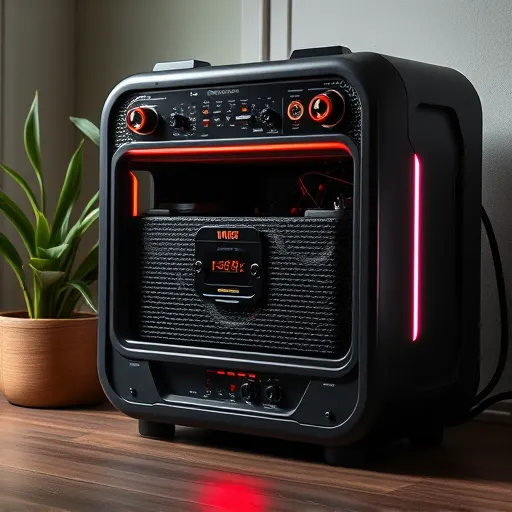 Félteljes, hiperrealisztikus kép egy modern, futurisztikus klímarendszer zajos és vibráló kompresszoráról, amelyből hanghullám-szerű energia sugárzik ki a durva csővezetékekből. A kompresszor részletes, kidolgozott textúrákkal jelenik meg, ahol rozsdás fém, csöpögő olajcseppek és szikrázó feszültség érzékelhető. A háttérben halványan derengő ipari környezet látható, tele elektromos vezetékekkel, fémhulladékokkal és világító indikátor lámpákkal, köztük egy figyelmeztető LED-sor jelezve a hiba lehetőségét. A kép középpontjában egy kéz látható, amely karbantartási útmutatót tart, hangsúlyozva a szakszerű beavatkozás szükségességét, miközben nyugalmat árasztó elektronikus műszerek és kijelzők oszlatják a feszültséget. Apró, mókás részletként egy mini robotfigura próbálja megakadályozni a túlmelegedést javítás közben. A drámai fény-árnyék játék, hideg kék, acélszürke és fekete árnyalatok erőteljes ipari-drámai hangulatot teremtenek, egyedi, futurisztikus környezetben, ami hangsúlyozza a gép komplexitását és a hibajelek jelentőségét.