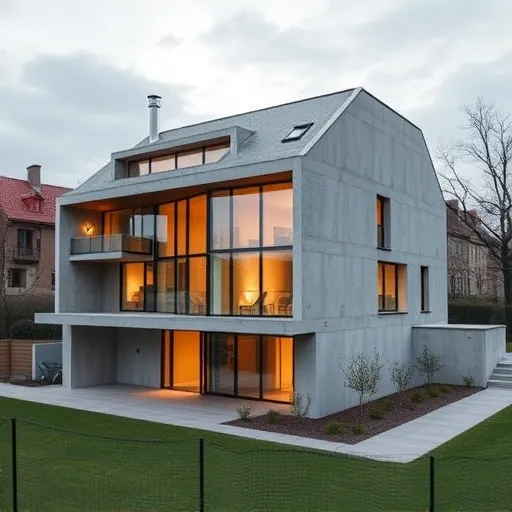 Színes, modern belső térben egy geometrikus családi ház, különböző helyiségekkel, mind klímakészülékekkel és stilizált légáramlásokkal, melyek élénk, gazdag színekkel és áttetsző légnyalábokkal vannak ábrázolva. A háttérben futurisztikus, természetközeli táj látható szögletes, dinamikus hegyvonulatokkal, kubista stílusban megfestett színblokkokkal és nagy, geometrikus formákkal, melyek a modern, energiatakarékos klíma irányelveire utalnak. A kép központi része absztrakt, mozgalmas tér, ahol a légáramlások és vizuális utalások a komfortos, környezetbarát klímatechnológiára utalnak, kreatív és játékos módon.