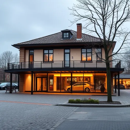 A close-up, photorealistic image of a modern garden irrigation system being winterized to prevent frost damage. The scene features detailed, exposed pipes, valves, and fittings running among trees, shrubs, and flower beds, demonstrating the process of preparing the system for cold weather. A hand, positioned outside the frame but implied, is applying insulation tape and using a spray can near a toolbox, emphasizing maintenance activities without showing the person fully. The background depicts a serene, cold garden under a cloudy, frosty sky with shimmering ice crystals on plants, creating a chilly, wintery atmosphere. Carefully installed insulation materials, such as heat mats and insulated tubing, are prominently displayed, illustrating professional winterization techniques. The overall color palette consists of cool blue and white tones, highlighting the crisp, tranquil winter environment. The image emphasizes precision and technical detail, capturing the textures and reflections of the frost, with a balanced composition that evokes a sense of calm and expertise in garden irrigation maintenance during winter.