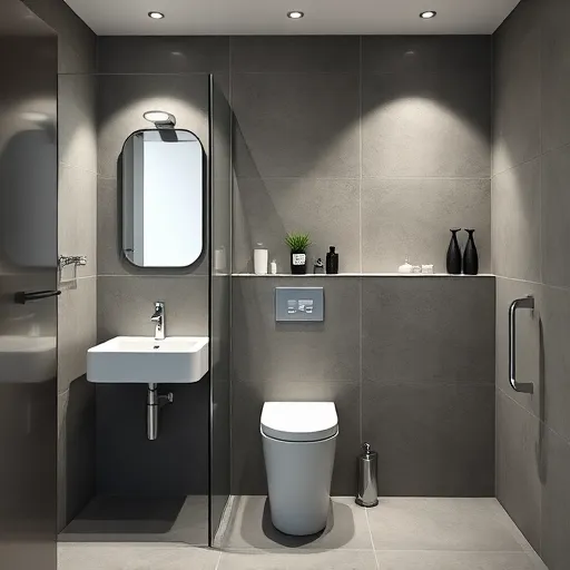 Egy modern, minimalista fürdőszoba belső tér, központi fókuszban egy tiszta, fényes toalett WC, amelyet precízen telepített és megbízhatóan rögzített WC-flash eszköz véd. A padló sima és fényes, alatta látható a rögzítést bemutató teknikai diagram vagy grafikus vázlat, humorosan szemléltetve a rögzítés módját. A háttérben elegáns, modern mosdókagyló található, növényekkel díszítve, meleget és nyugalmat árasztva, a természetes fény szűrődik át a nagy ablakon. A környezet finom árnyékokat és meleg, természetes színeket mutat, a részletek precízek és kidolgozottak, mintha egy high-tech mérnöki katalógusban lennének. A kép hangsúlyozza a tisztaságot, a biztonságot és a professzionalizmust, bemutatva a fürdőszoba belső harmóniáját és a szivárgás megelőzésének technikai részleteit egy egyedi, vizuális élményt nyújtó stílusban.