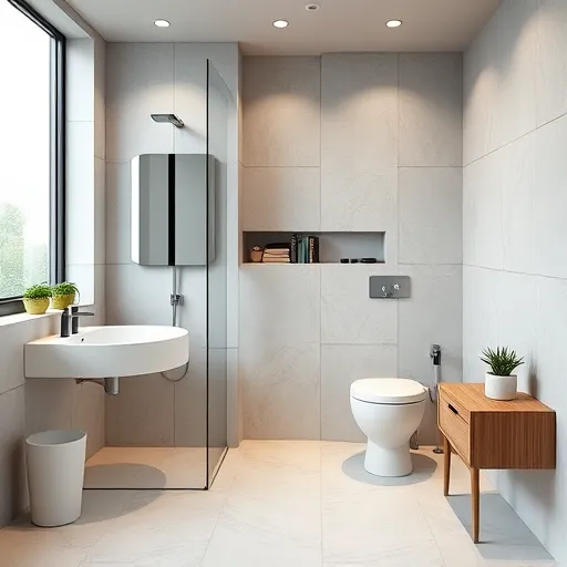 Egy modern minimalista fürdőszobai jelenet, amely egy falba süllyesztett WC-tartály beépítését ábrázolja. A tiszta vonalvezetésű, egyszerű formákkal rendelkező fürdőszobában látható a sima, világos falsík, finom árnyékokkal és fényekkel hangsúlyozva a minimalista dizájnt. A kép központi részén néhány szögletes vízcsatlakozó és cső részlet látható, melyek finoman kiemelik az építési folyamat részleteit. A háttérben egy egyszerű, nyugodt tónusú fürdőszoba látható, mely a tisztaságot és funkcionalitást hangsúlyozza, valamint egy elegáns, szögletes formájú, minimalista eszköz vagy dizájnelem keretezi a kompozíciót. A kép művészeti stílusát a 'Minimalism' jellemzi, enyhén pasztell és semleges színpalettával, mely a professzionális és barátságos hangulatot erősíti. Finom részletek, mint egy szokatlan szerelvény vagy stilizált építészeti elem, egyedi karaktert adnak a kompozíciónak, tükrözve a precizitást és a kreatív tervezést. A háttérben egy tiszta színvilágú műhely vagy építészeti rajz hangsúlyozza a téma szakmai alapozottságát és esztétikáját.