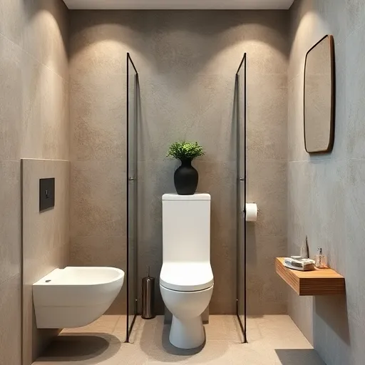 Egy modern, minimalista fürdőszoba beállítás látható, ahol az előtérben egy nyitott WC-tartály és alatta látszó csővezeték található, rajta halvány vízcseppek szivárognak, csillogó cseppek formájában. A kép meleg pasztell színvilágot használ, bézs, halványkék és lágy rózsaszín árnyalatok alkotják a nyugalmat és harmóniát. A háttérben halvány árnyékban szerszámok, például csavarhúzó és tömítőszalag láthatók, utalva a szerelési folyamatra. A háttérben egy holisztikus, diffúz elmosódásként megjelenő vízcseppszimbolika színes, organikus formában, mely az összhangot és az áramlást hangsúlyozza. A kép középpontjában egy absztrakt, still élethez hasonló grafikus elem látható, mely színes, finom átmenetekkel és harmonikus formákkal a WC-csésze szivárgásának témáját stilizálja, utalva a szivárgás javításának művészetére. Az egész kompozíció a 'ColorFieldPainting' stílus szerint készült, nagy színterekkel és tiszta, nyugodt tónusokkal, amelyek a praktikus szerelési fortélyokat és a művészi minimalizmust egyesítik, egy nyugatias, kreatív hangulatot teremtve.