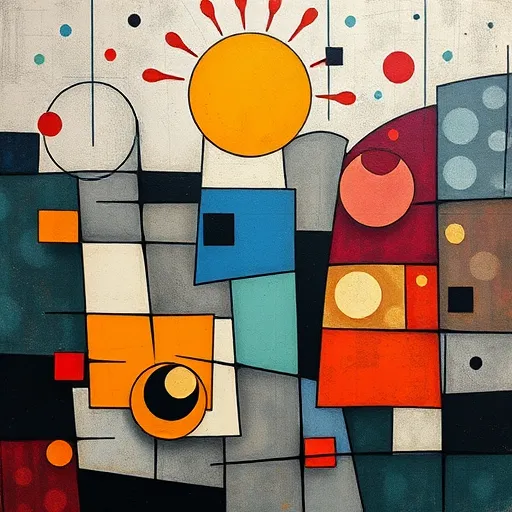 Egy dinamikus, részletgazdag ArtBrut stílusú kép vízvezeték-szerelés helyszínéről, középpontban egy régi, rozsdás zuhanykabin csaptelepének cseréje. A kép közepén egy minimalista, geometrikus szerelő figura élénk, kontrasztos színekkel dolgozik, miközben körülötte színes firkálások és textúrák tükrözik a kézműves szakértelmet és a napi kihívások játékos energiáját. A háttér absztrakt formákból és mély árnyékokból áll, nyugalmat vagy élénk dinamikát teremtve. Szürreális vízcsíkok és buborékok úsznak az egész jelenetben, szimbolizálva a vizet és a mozgást, miközben sajátos, szinte primitív architektonikus elemek, például vastag vonalú, szögletes falburkolatok kötik össze a képet. A színpaletta erőteljes, nyers árnyalatokat alkalmaz, mint a mélykék, vöröses narancs, sárga és fekete, melyek vibrálnak a kompozíción, életre keltve ezt a művészi, képzeletbeli világot. A mozdulattal és kifejezetlen arccal rendelkező szerelő figura könnyed és szellemes hangulatot kölcsönöz a komoly feladatnak, különösen a groteszk, varázslatos légkörben. Ez a kép jól példázza, hogy egy egyszerű vízcsere is lehet a művészet és humor találkozása, kiemelve a lendületes vonalakat és az egyedi, sajátos színhasználatot.