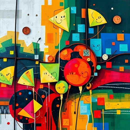 A neo-expressionista mű, amely egy részben meghibásodott, öreg bojler központi elemeként jelenik meg, körülötte vibráló, színpompás elektromos kábelek és villamos impulzusok ragyognak, mintha életre kelne a berendezés. A sötétebb háttérben széttört, zavaros villamosvezetékek és csatlakozók bonyolult hálózatát láthatjuk, élénk vörös, kék és sárga színekben, amelyek dinamikusan szövik át a képet, hangsúlyozva a technikai hibát és a javítás kihívásait. A kép felső részén szürreális, tűzön ábrázolt villamos energia-szálak szövik be a szaggatott, expresszív vonalakat, mintha minden energia és zavar összefonódna. Az oldalán látható groteszk, alvó szerelő keze sziszifuszi munkában próbálja helyreállítani a rendszert, miközben az intenzív, kontrasztos színárnyalatok a nyugtalanító energia érzését fokozzák. A zavaros háttér és széttört formák egyedi, művészi hangulatot teremtenek, amely ötvözi az ipari nyugalmat és a technológiai káoszt, bemutatva a villamos hálózatok sebezhetőségét és a szerelők kitartását, a hibák megértésének és javításának művészetét.