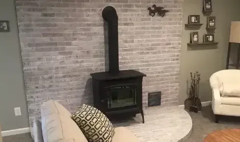 Easy and Cheap Fireplace Makeover: Whitewashing Brick