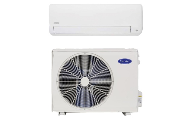 Indoor furnace and outdoor condenser unit of a split HVAC system