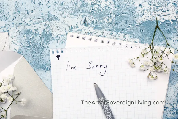 I'm Sorry Written on Notepaper