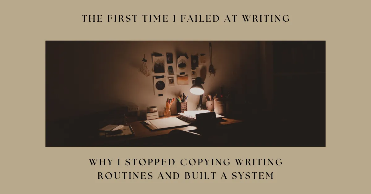 The First Time I Failed at Writing – Why I Stopped Copying Writing Routines and Started Building a System