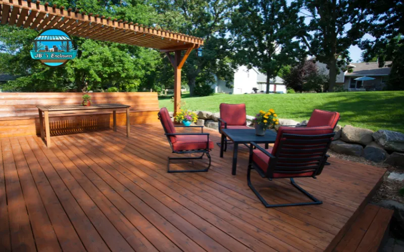 backyard deck with pergola in Lebanon