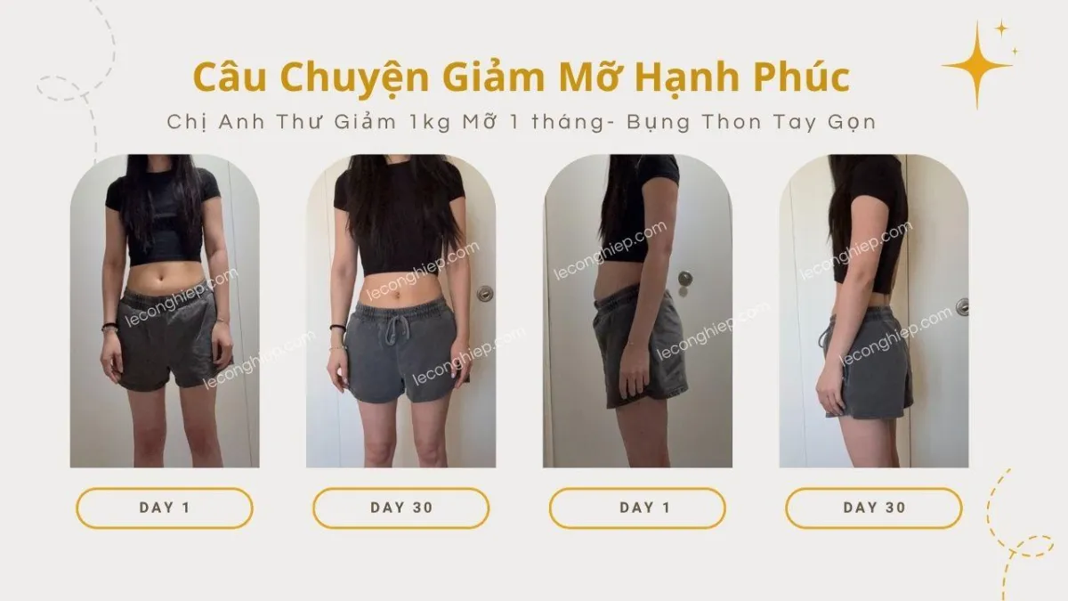 Case Study Giảm Mỡ Bụng Gọn Bắp Tay Trong 1 Tháng Chị Anh Thư - Giảm Mỡ Hạnh Phúc