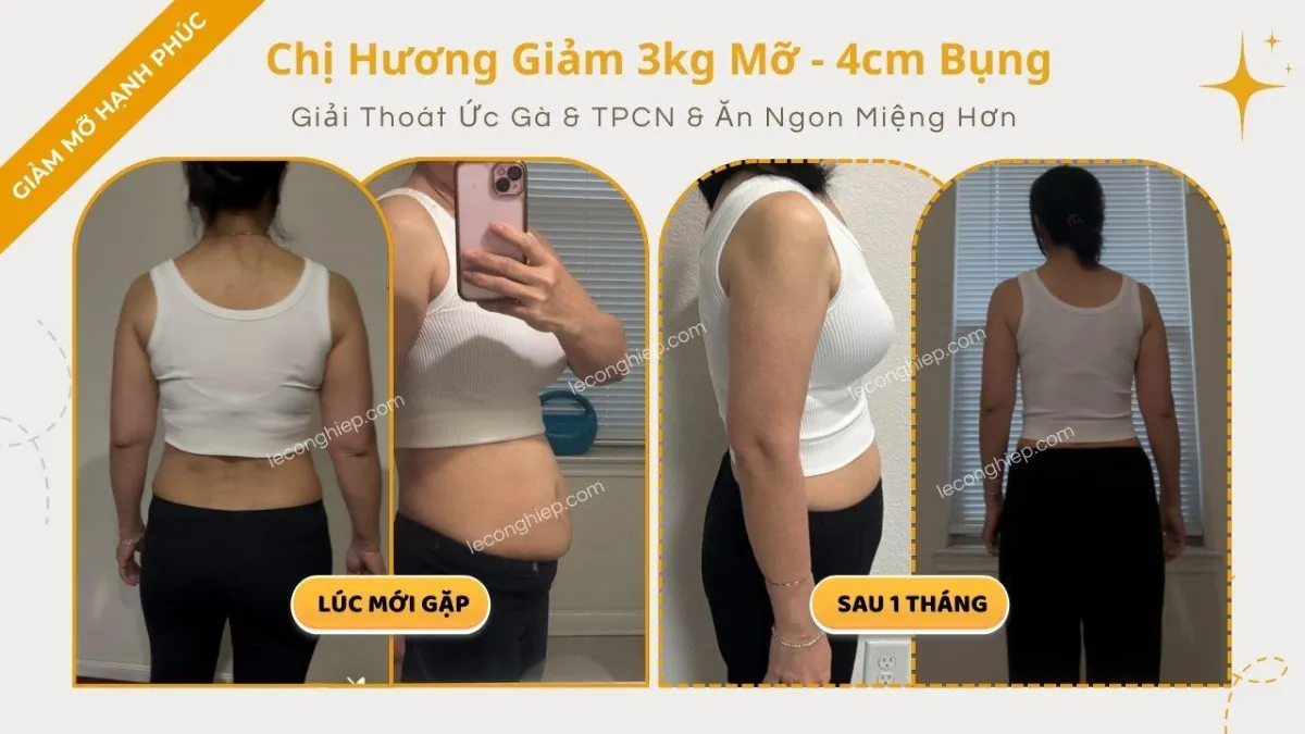 câu chuyện giảm mỡ hạnh phúc chị hương giảm 3kg trong 1 tháng