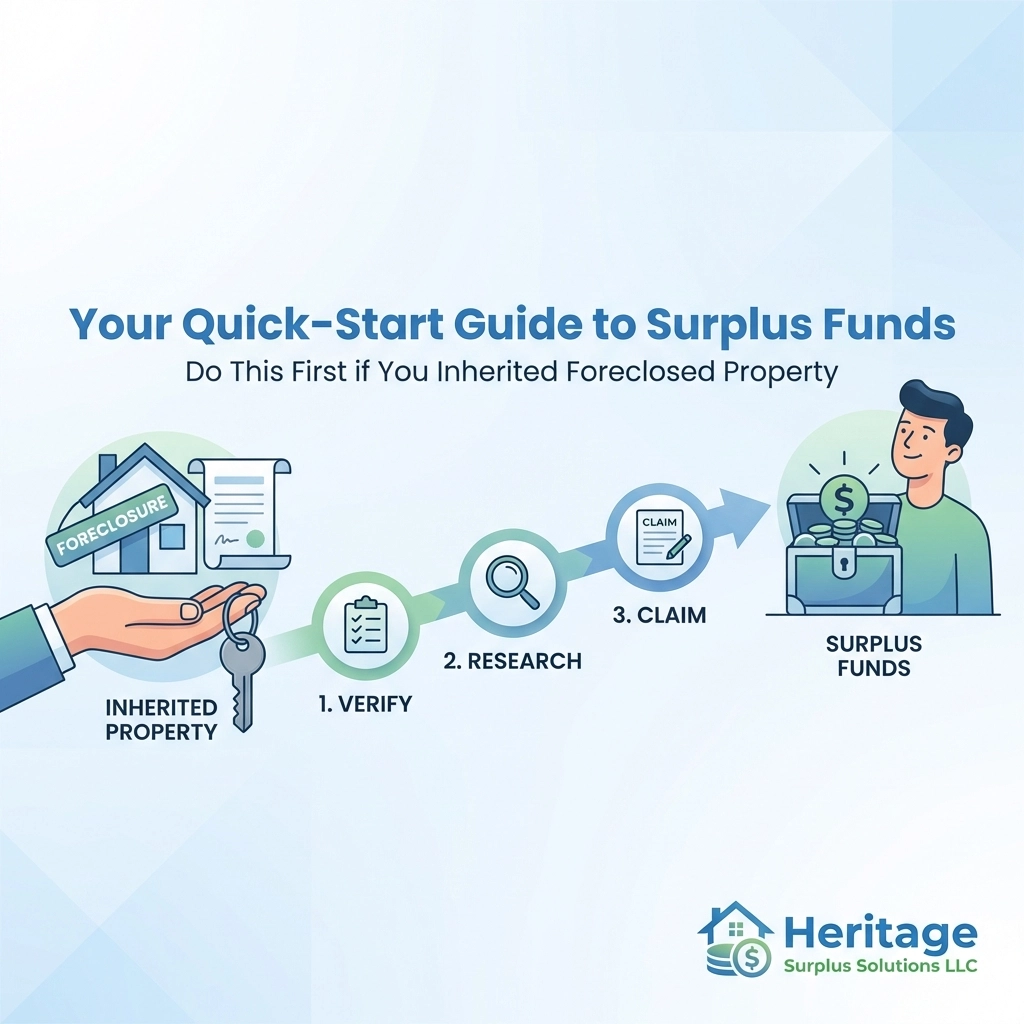 Your Quick-Start Guide to Surplus Funds: Do This First if You Inherited Foreclosed Property