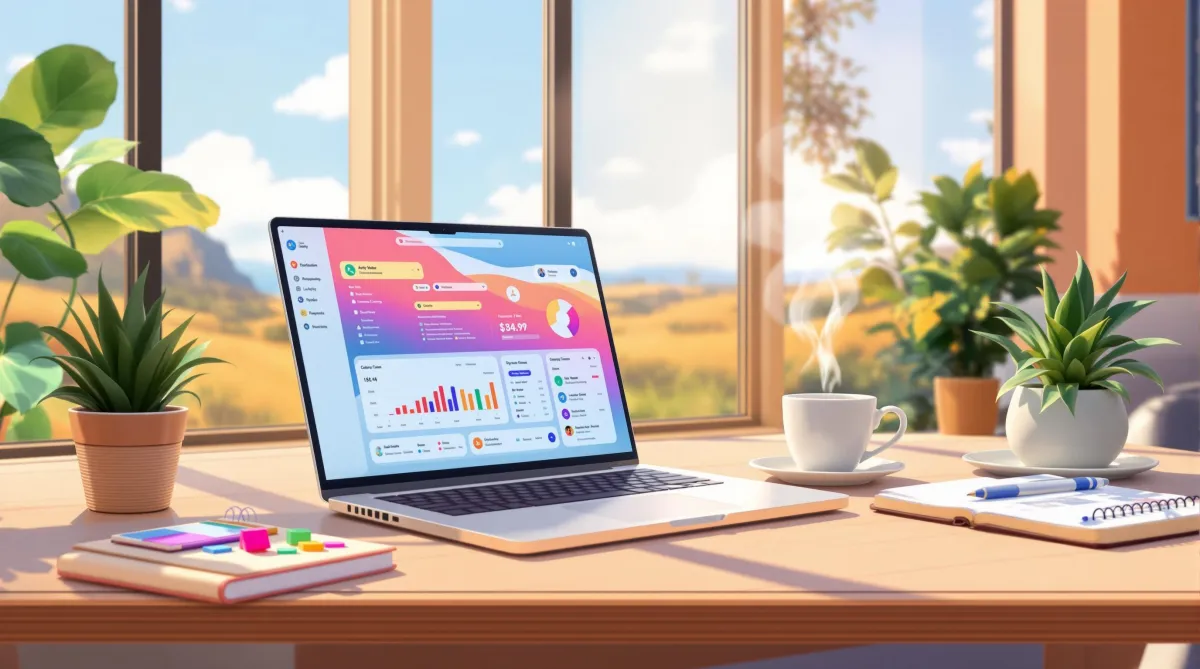 Laptop computer on desk