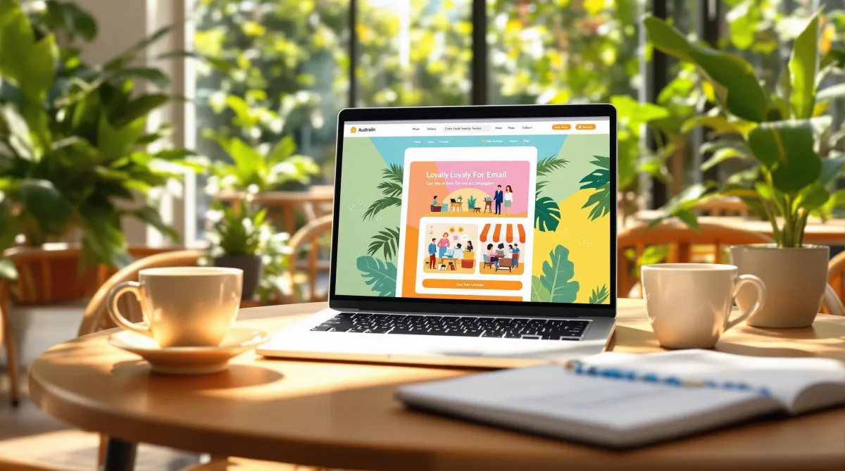 Laptop showing an email campaign