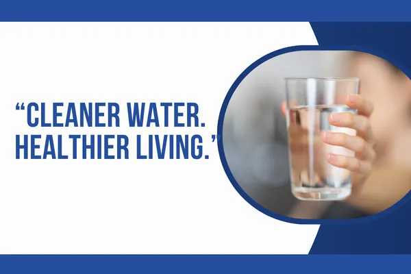 Clear glass of water filled from a reverse osmosis system at home.
