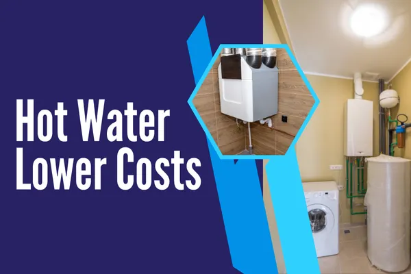 A modern, compact energy-efficient water heater installed in a utility room.