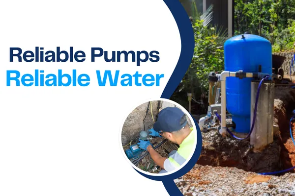 Technician checking a residential well pump outdoors.