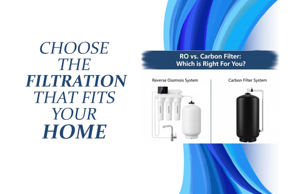 Side-by-side comparison of RO and carbon filter systems.