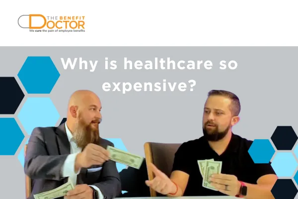 Cover photo with the words "Why Is Healthcare So Expensive?" with two men handing each other money.