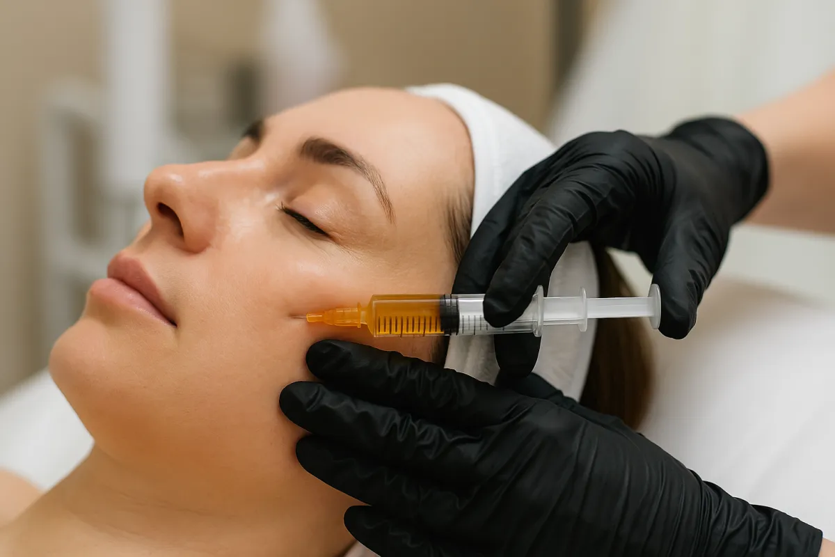 PRP facial treatment being performed at Lavish Rejuvenations Medspa in Alpharetta