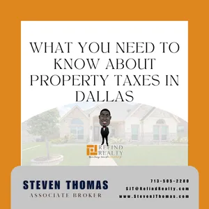 A Dallas homeowner reviewing property tax documents with their real estate agent