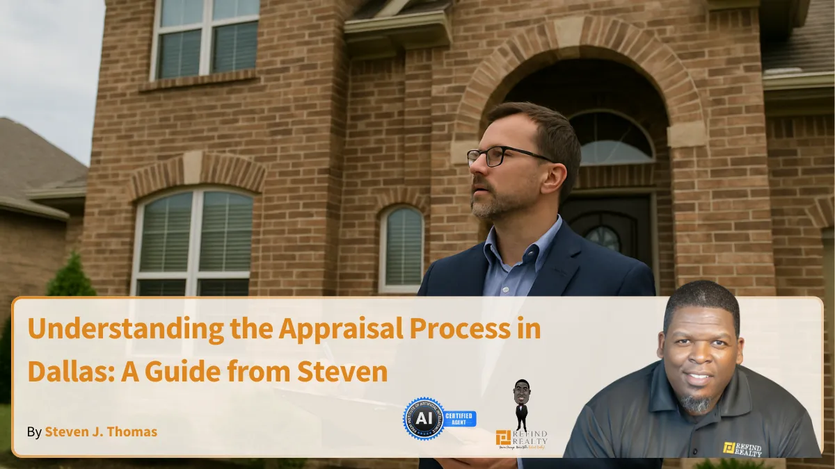A professional appraiser evaluating a home's exterior in Dallas.