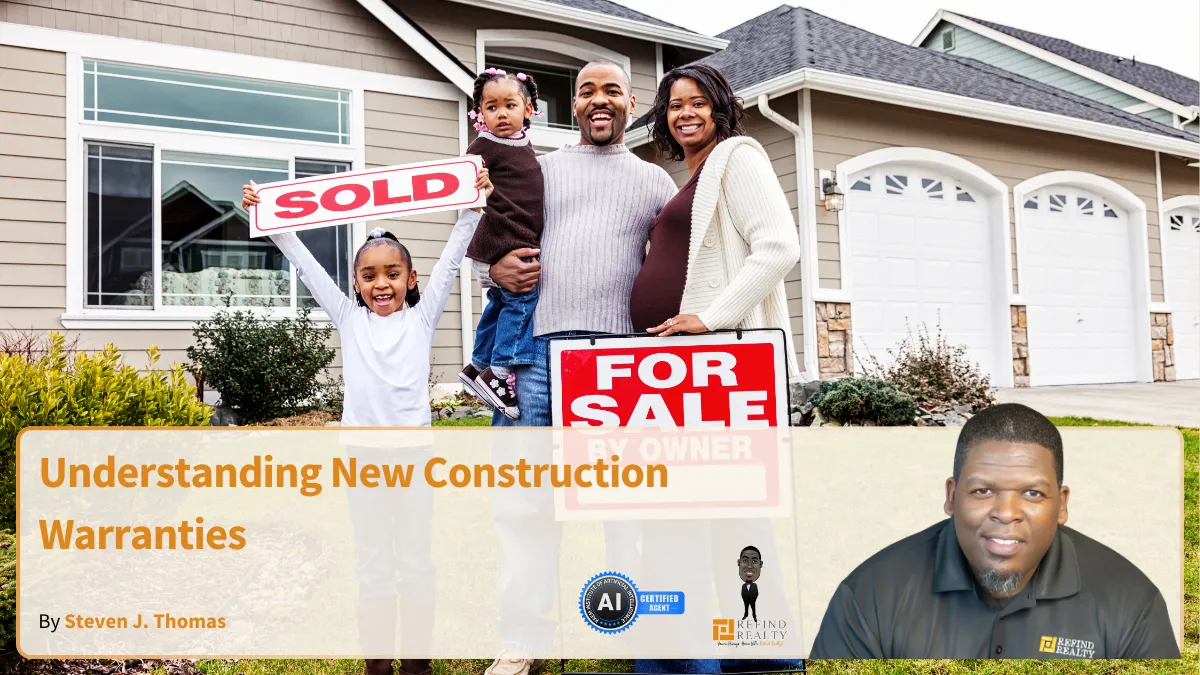 New construction home in Dallas with a “Sold” sign, bright landscaping, and clean exterior showing warranty confidence.