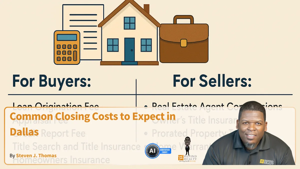 Breakdown of common closing costs for home buyers and sellers in Dallas, Texas.