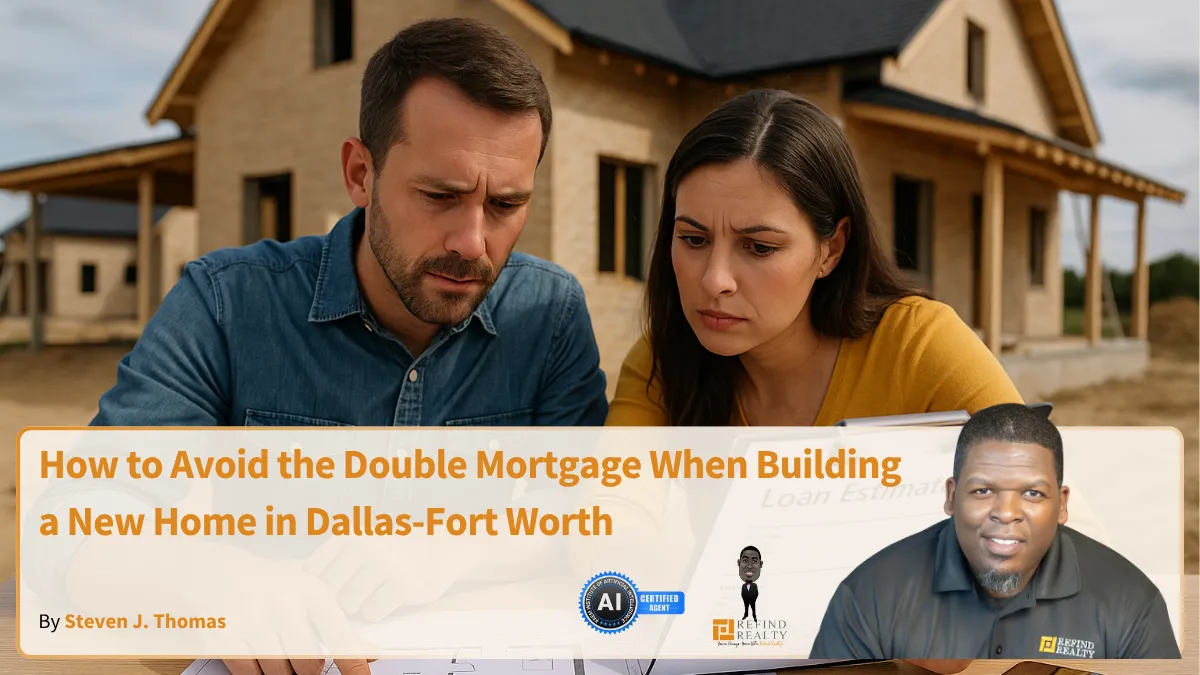 Couple reviewing home construction timeline to avoid double mortgage