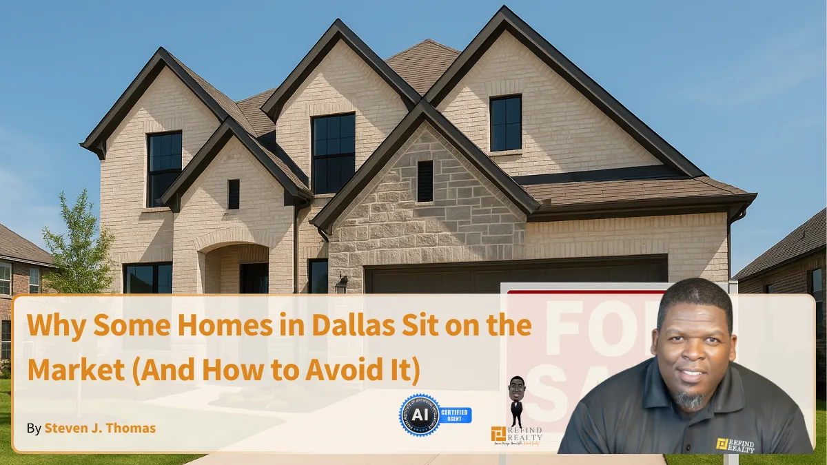 Modern Dallas home with For Sale sign and great curb appeal