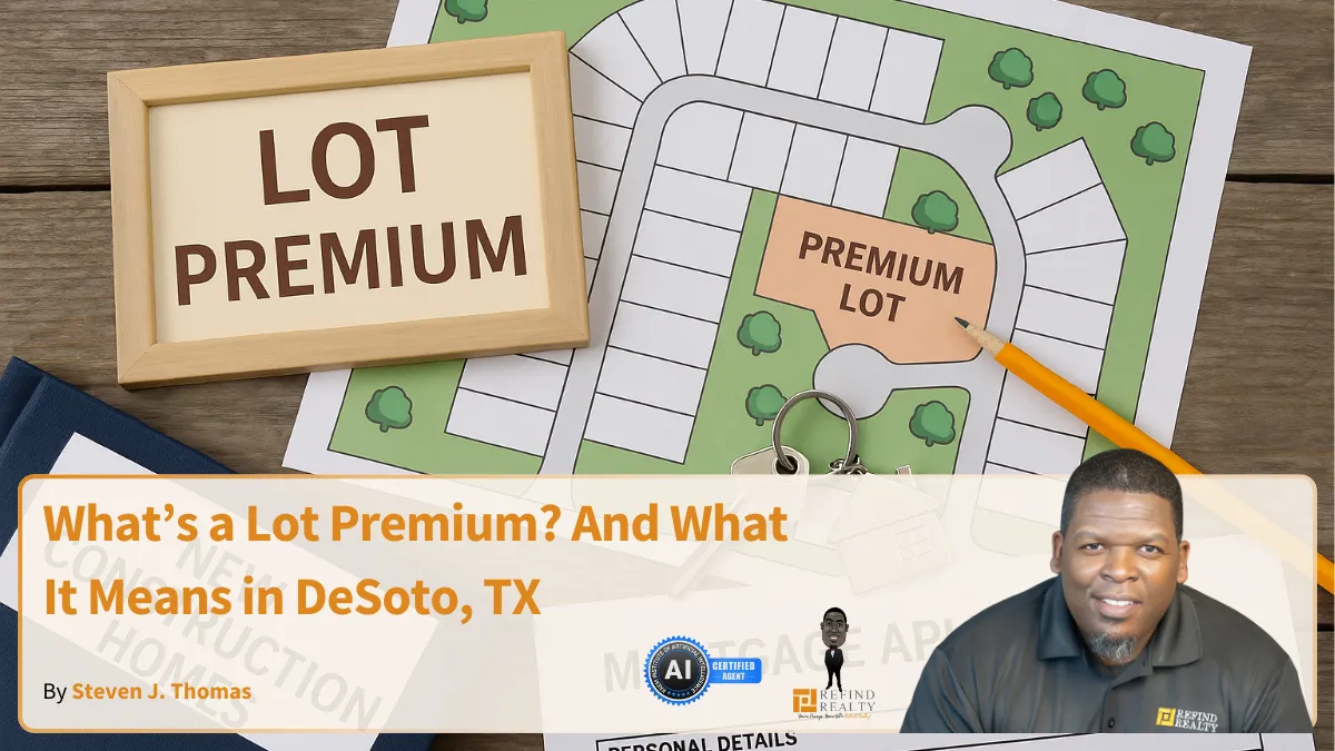 Bird’s-eye view of DeSoto TX new home community showing different lot sizes and positions