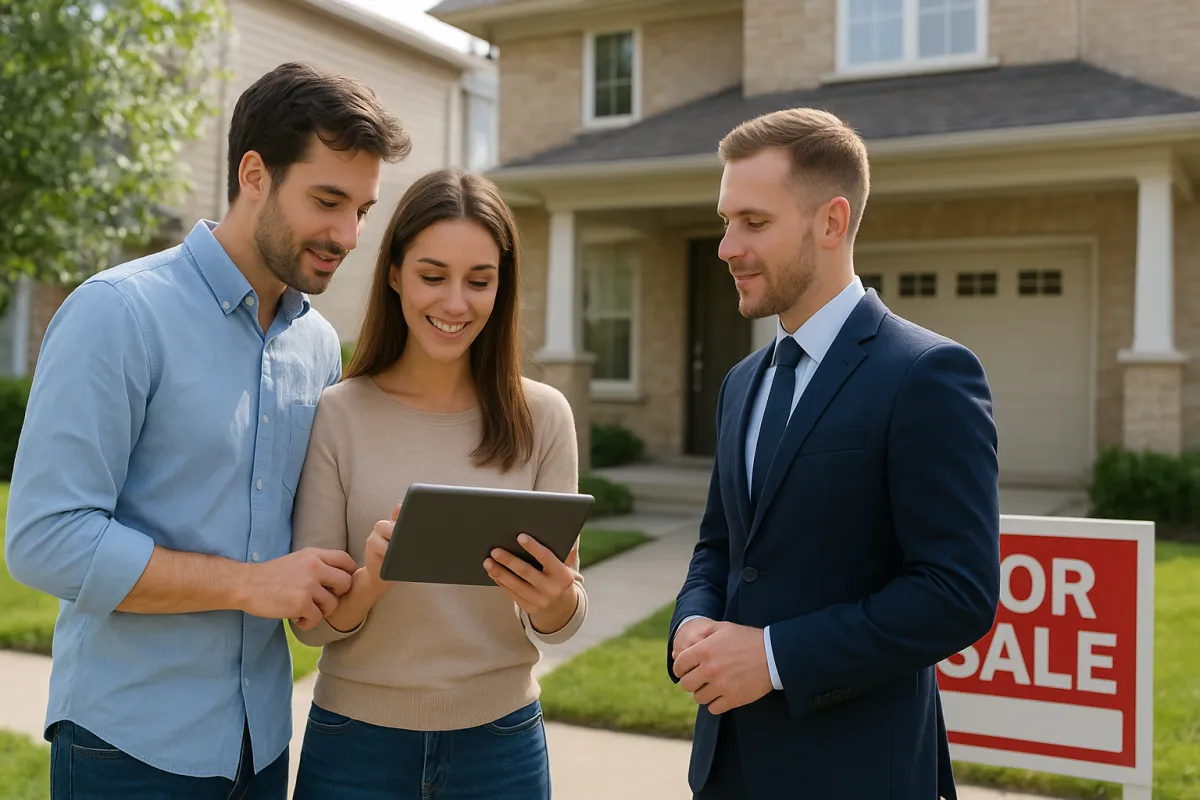 Young first-time homebuyers outside a home for sale in Dallas–Fort Worth 2025